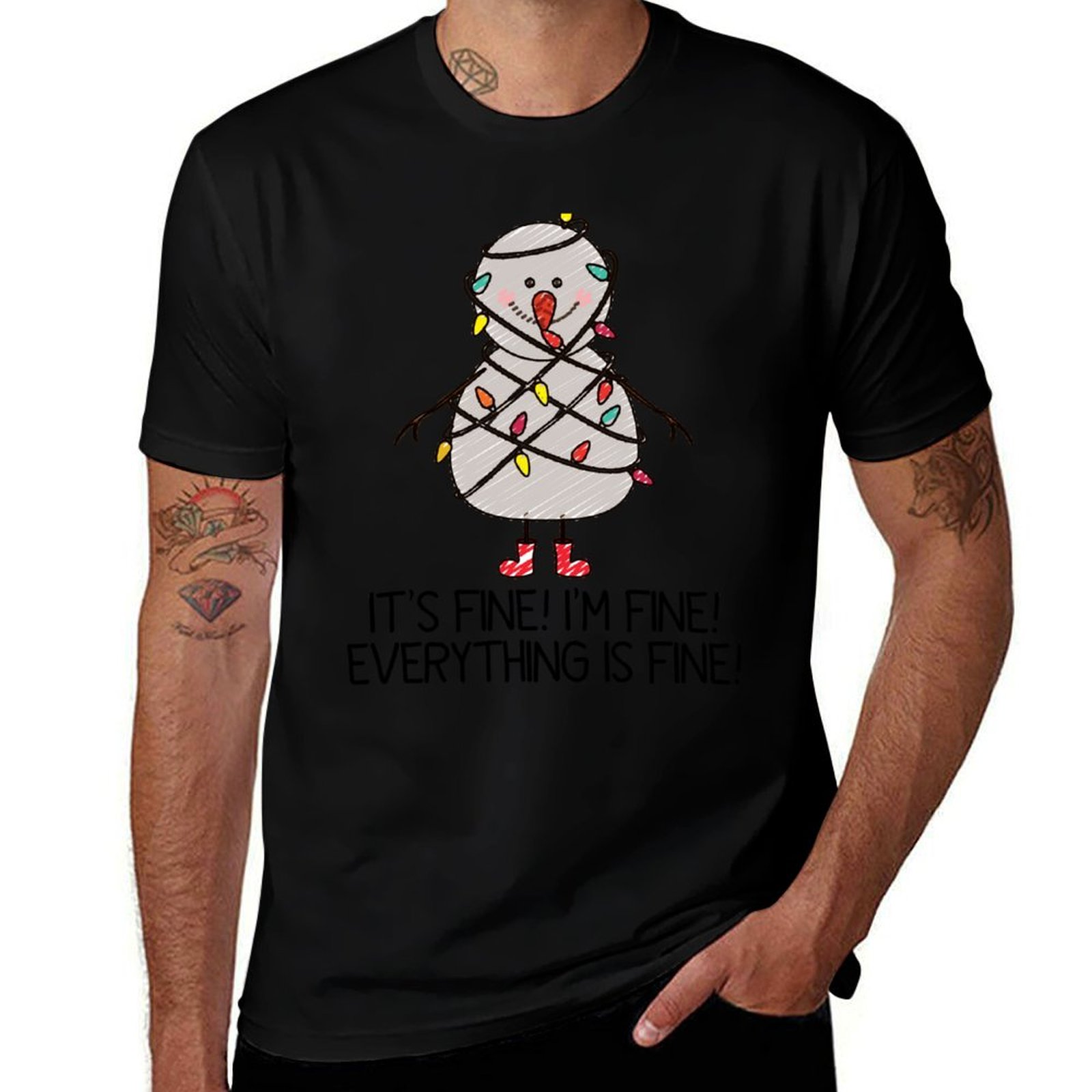 Santa'S Elves Holiday Lighting & Decor Llc - Suéteres Feo de Navidad - Camiseta