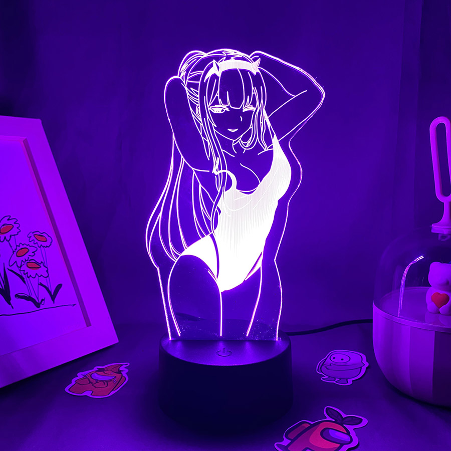 Lava Lamp Desktop - Anime Zero Two figura 3D LED