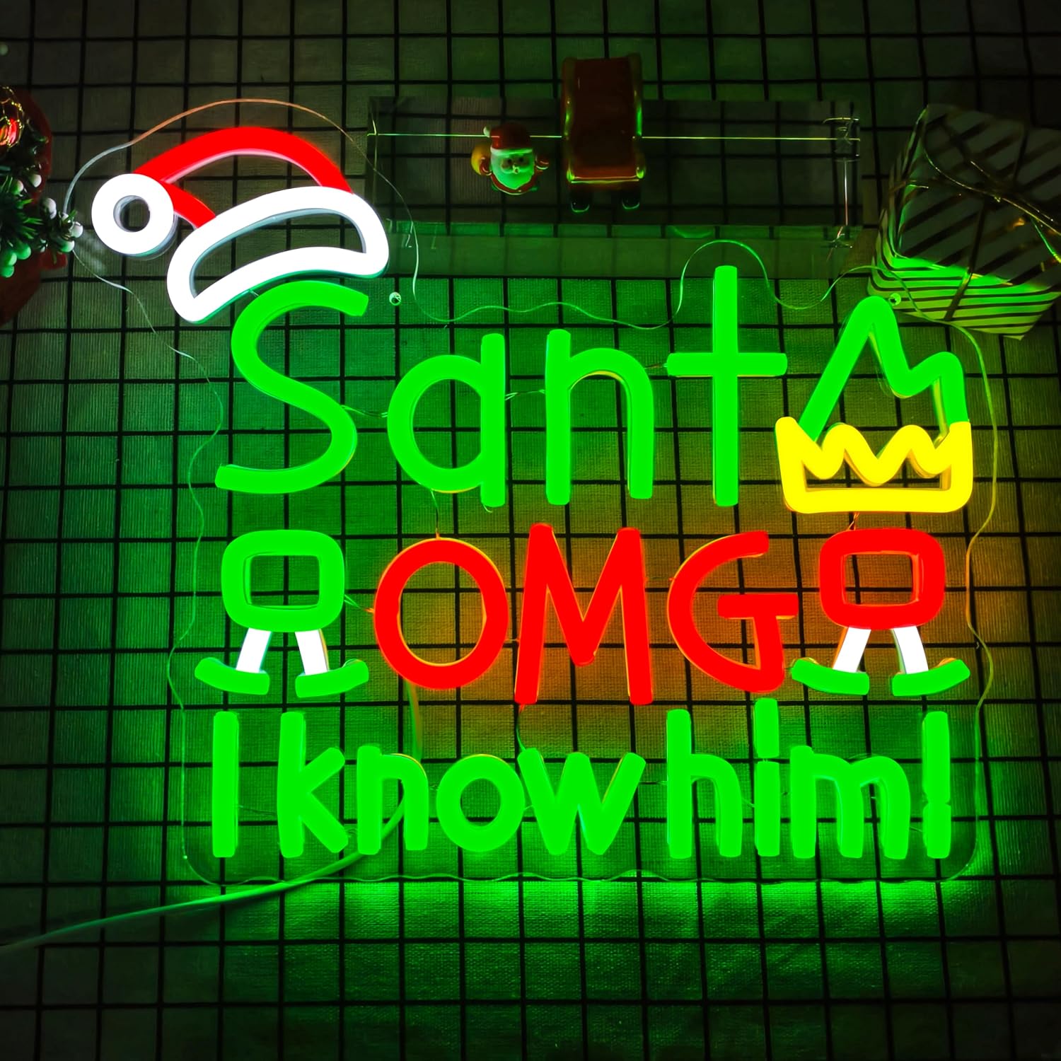 Santa'S Elves Holiday Lighting & Decor Llc - Letrero LED de Neón USB Santa