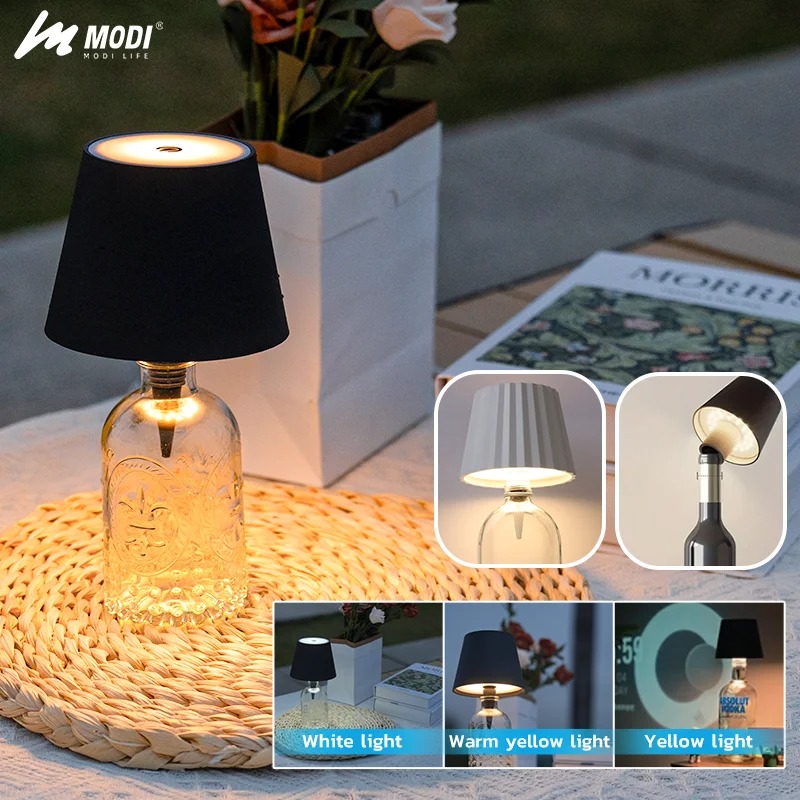 Colour Changing Bulb - Lámpara de mesa de botella con