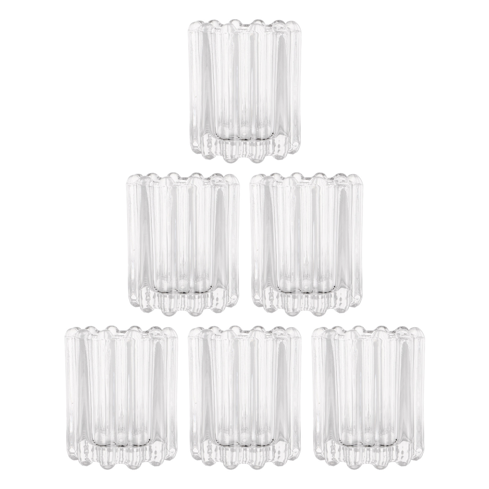 Candle Holder Set - 6 piezas de portavelas de cristal