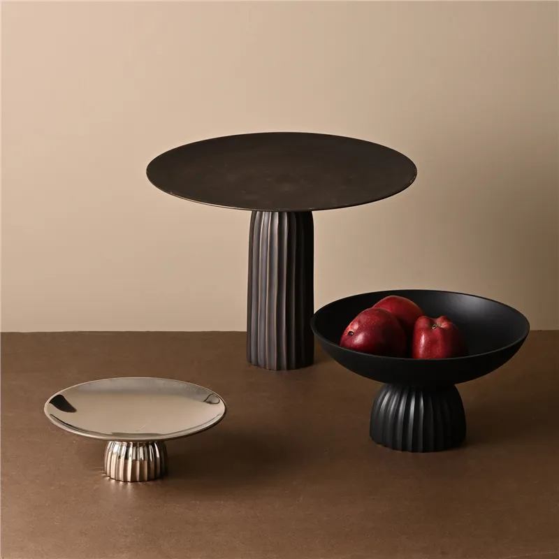Decor Lighting India - Plato de Frutas Negro y Plateado
