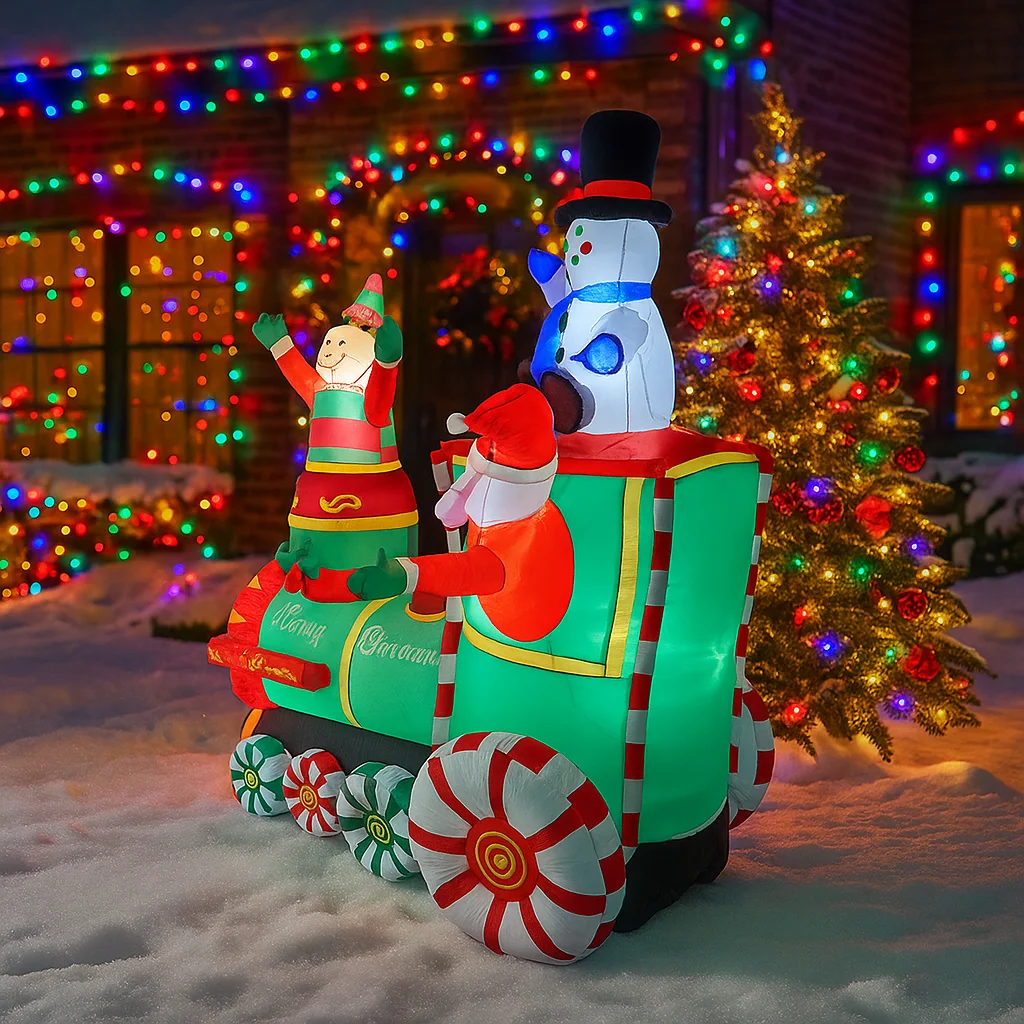 1,8 M/5,9 pies inflable Santa  - Santa'S Elves Holiday Lighting & Decor Llc reseña y precio