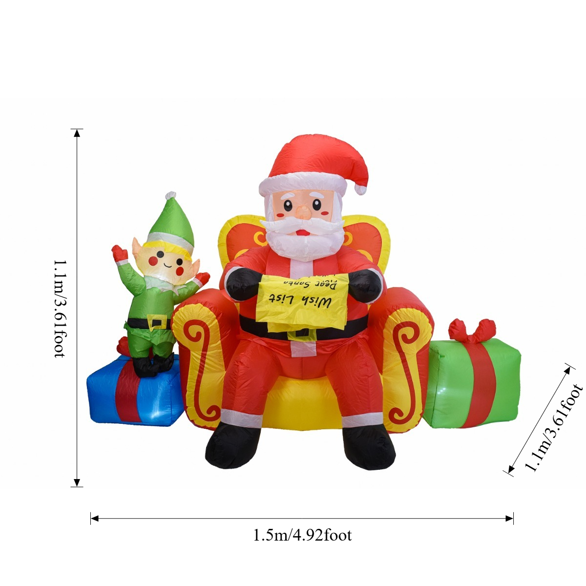 Figura Inflable de Santa Claus - Santa'S Elves Holiday Lighting & Decor Llc reseña y precio