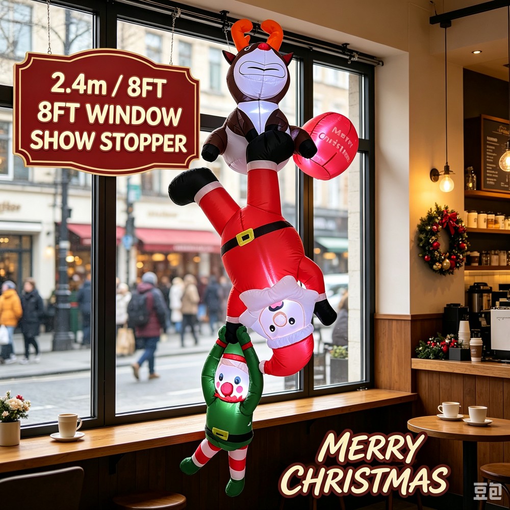 2,4M Santa, Duende y Reno Infl - Santa'S Elves Holiday Lighting & Decor Llc reseña y precio