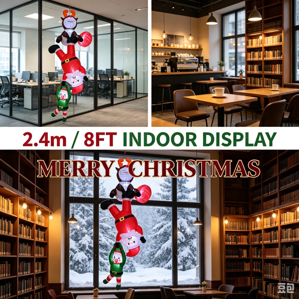2,4M Santa, Duende y Reno Infl - Santa'S Elves Holiday Lighting & Decor Llc reseña y precio