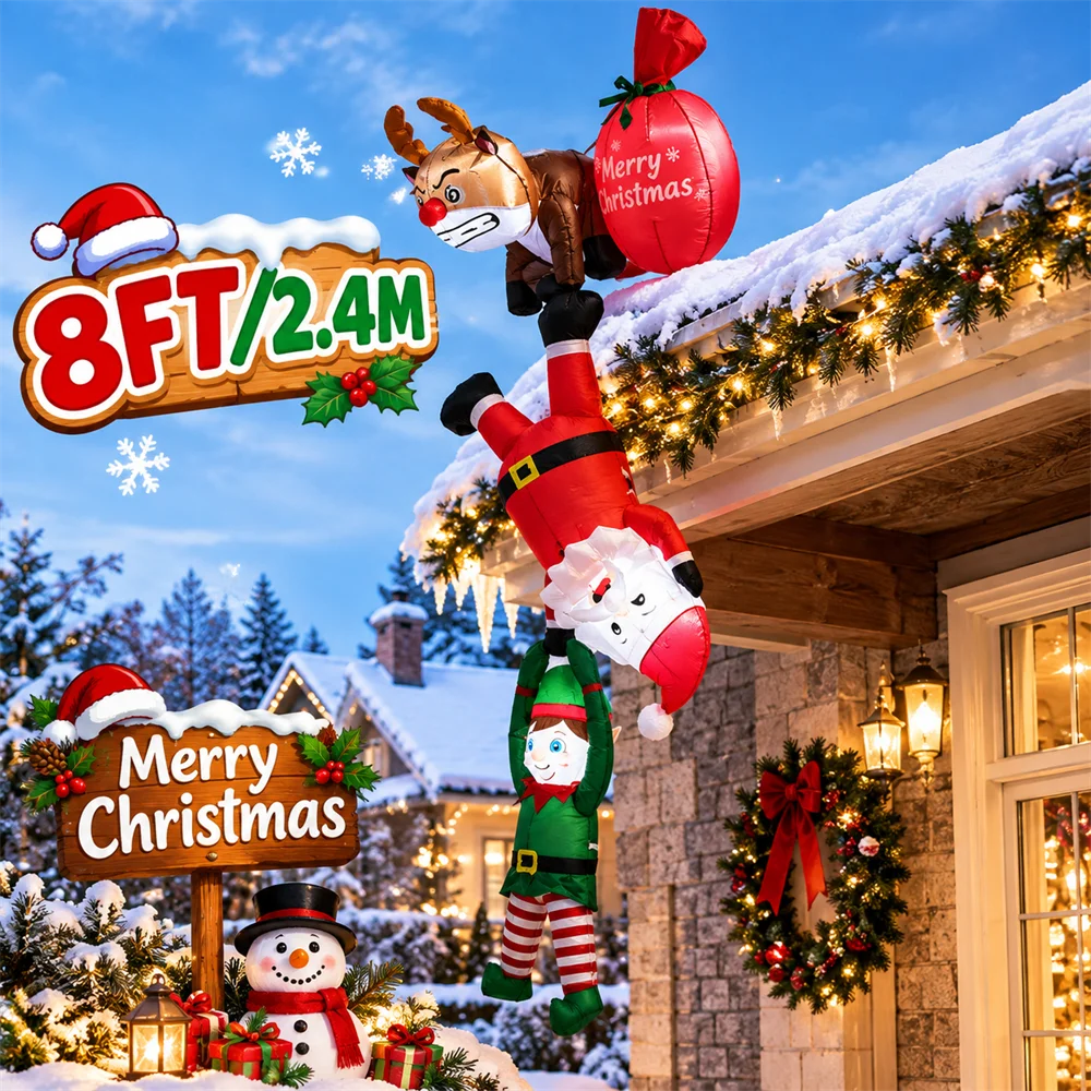 Modelo inflable navideño de 2, - Santa'S Elves Holiday Lighting & Decor Llc reseña y precio