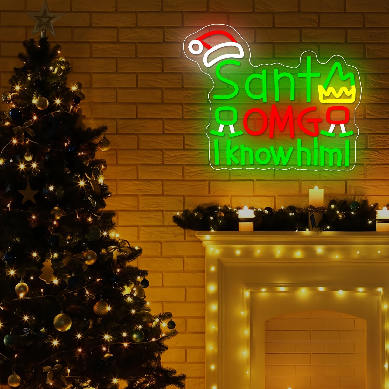 Letrero LED de Neón USB Santa  - Santa'S Elves Holiday Lighting & Decor Llc reseña y precio