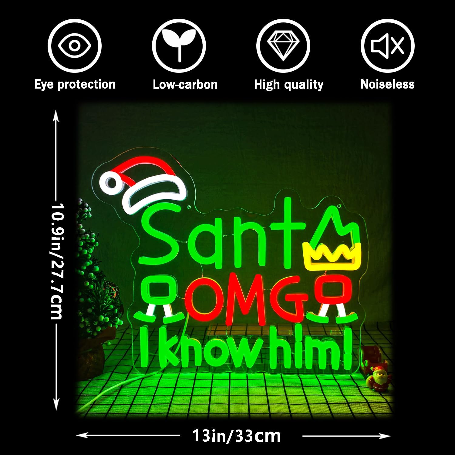 Letrero LED de Neón USB Santa  - Santa'S Elves Holiday Lighting & Decor Llc reseña y precio