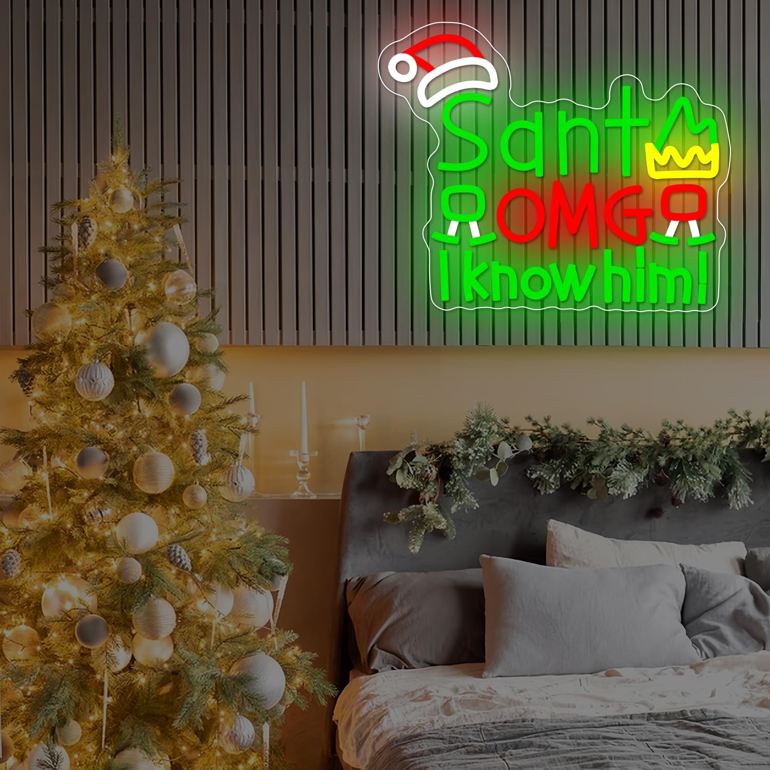 Letrero LED de Neón USB Santa  - Santa'S Elves Holiday Lighting & Decor Llc reseña y precio