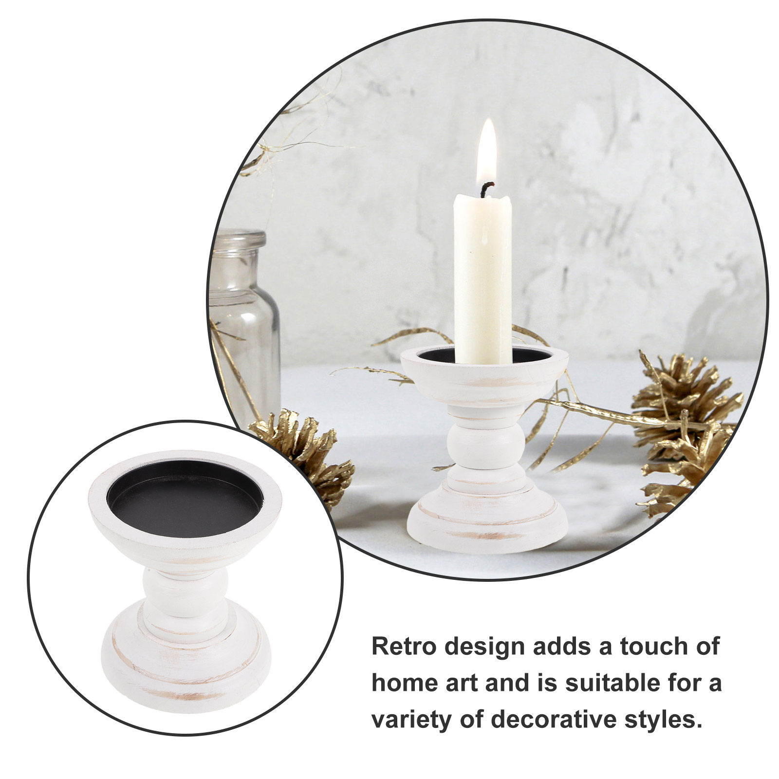 2 Soportes de Madera Vintage p - Candle Holder Set reseña y precio