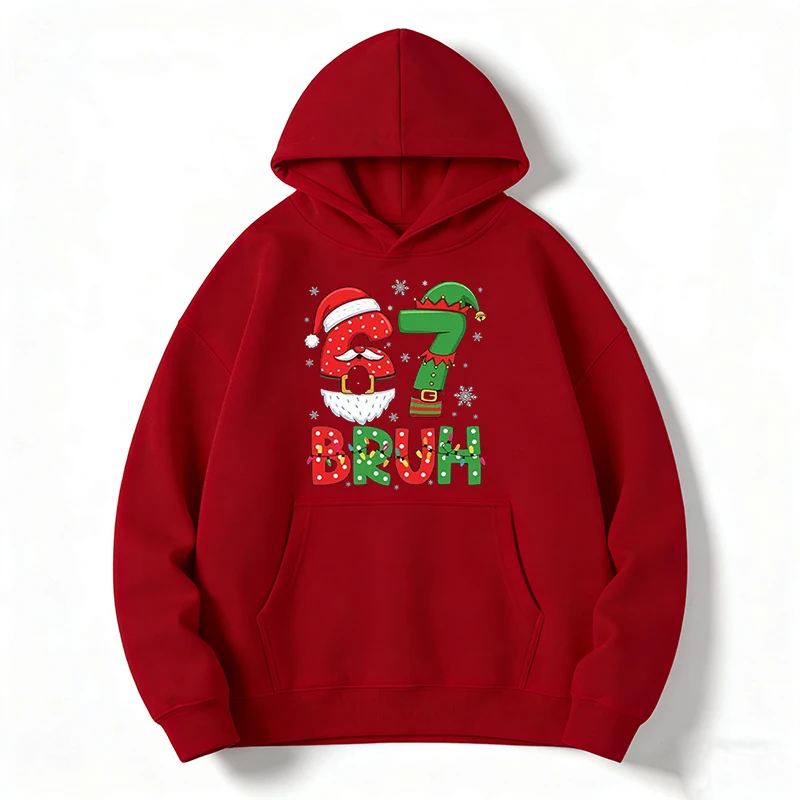 67 Bruh, sudadera con capucha  - Santa'S Elves Holiday Lighting & Decor Llc reseña y precio