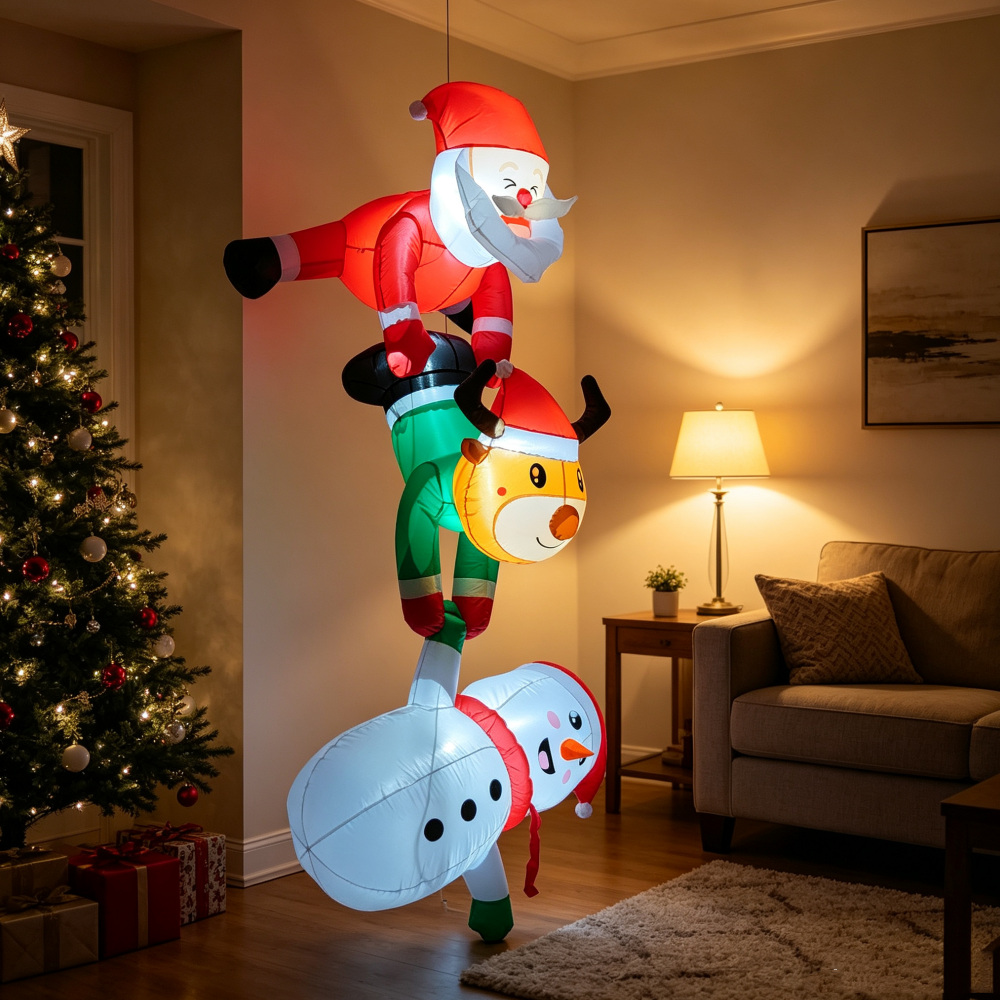2,4M Muñeco de nieve, elfo y P - Santa'S Elves Holiday Lighting & Decor Llc reseña y precio