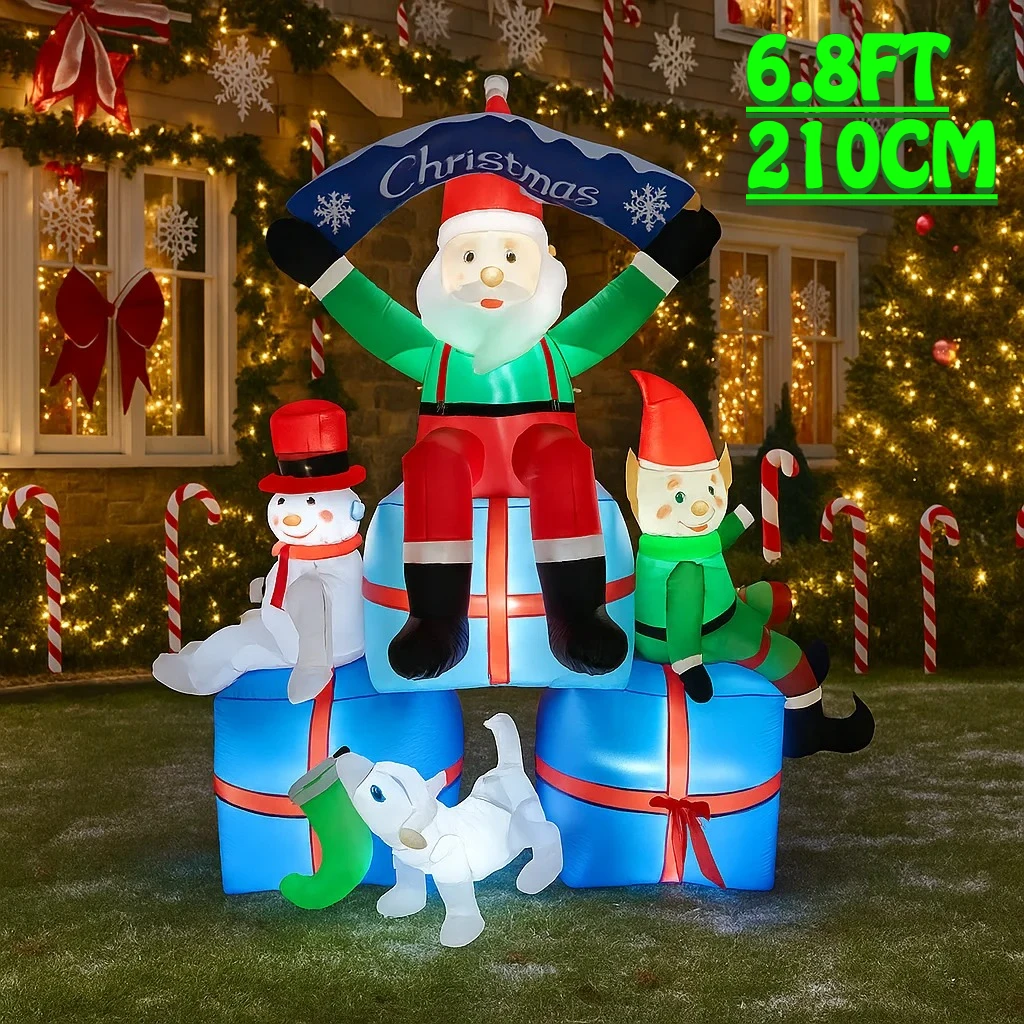 2,1 M/6,8 pies Santa muñeco de - Santa'S Elves Holiday Lighting & Decor Llc reseña y precio