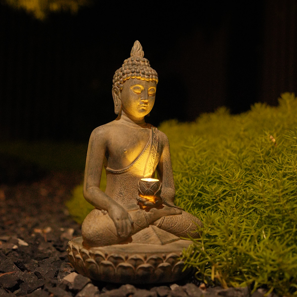 Estatua de Buda alimentada por - Decor Lighting India reseña y precio